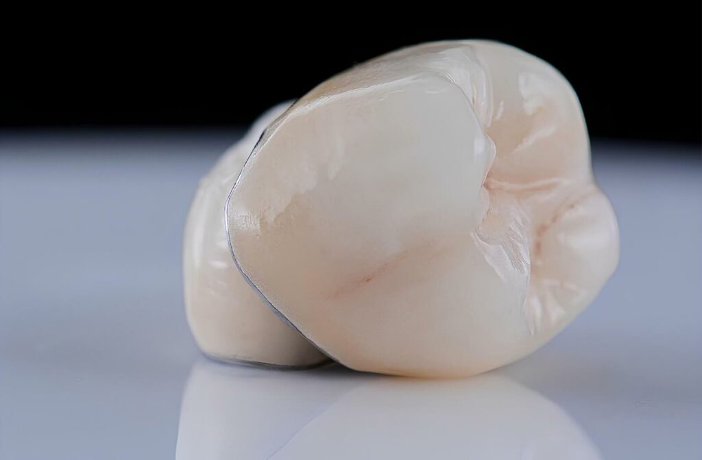 A close up of dental crowns